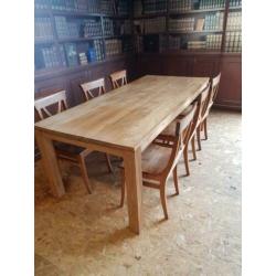 Grote 6 persoons eethoek 221x100 cm tafel mooie set €325