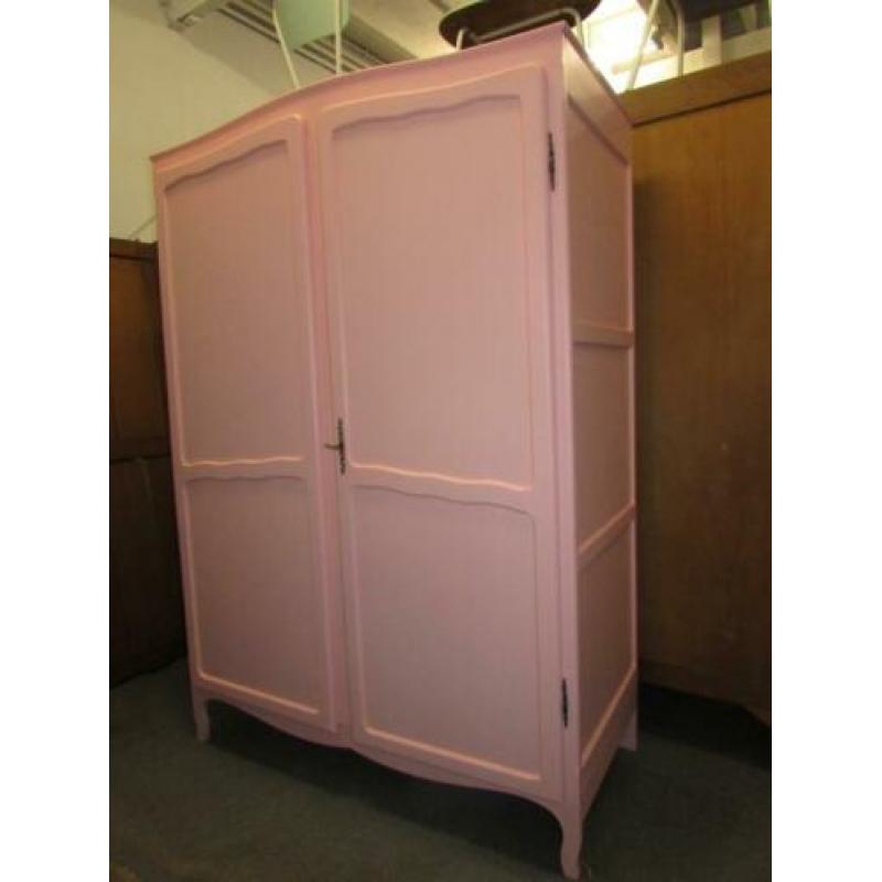 Barok roze 2 deurs kinderkast kleerkast linnenkast hang leg