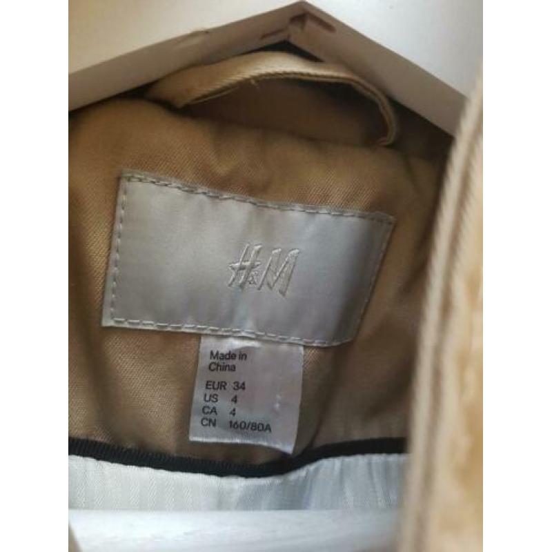 Jasje trenchcoat beige camel H&M XS 34