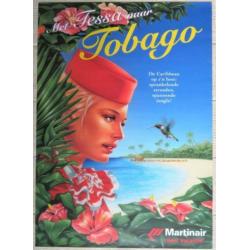 Martin Air poster; met Tessa naar Tobago.