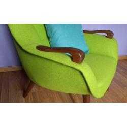 vintage teak fauteuil set jaren 60 nieuw gestoffeerd
