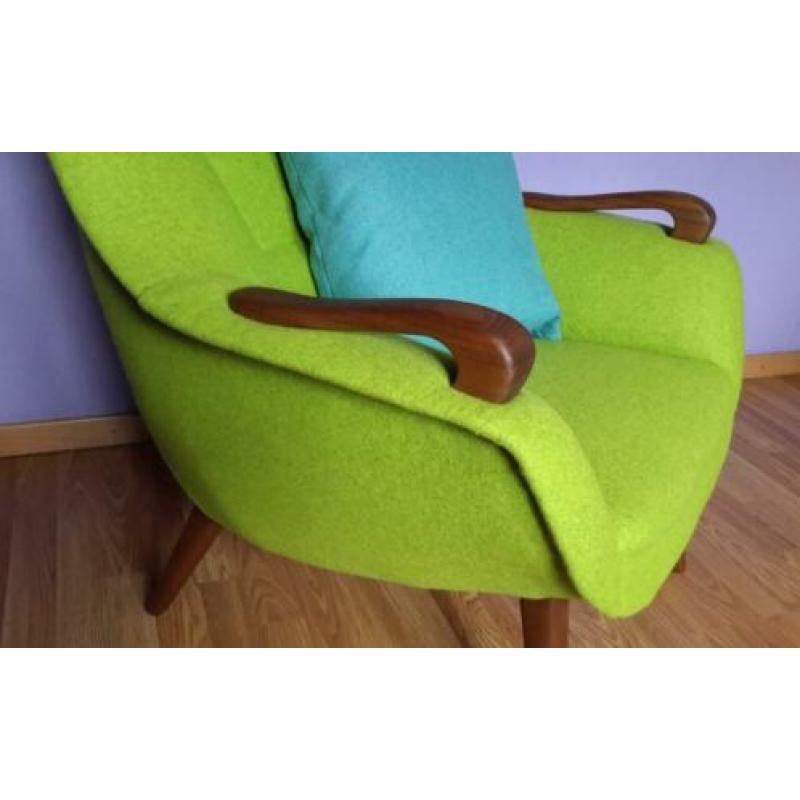 vintage teak fauteuil set jaren 60 nieuw gestoffeerd