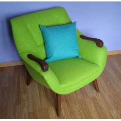 vintage teak fauteuil set jaren 60 nieuw gestoffeerd