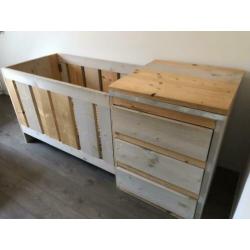 Steigerhout Ledikant / commode / kast