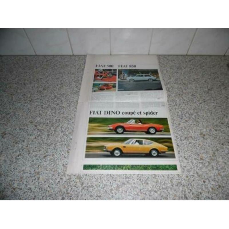Uitvouw Folder : Fiat 500/850/Dino/125/124 (jaren 60)
