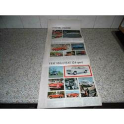 Uitvouw Folder : Fiat 500/850/Dino/125/124 (jaren 60)