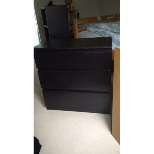 Ladekast en kastje Ikea zwart