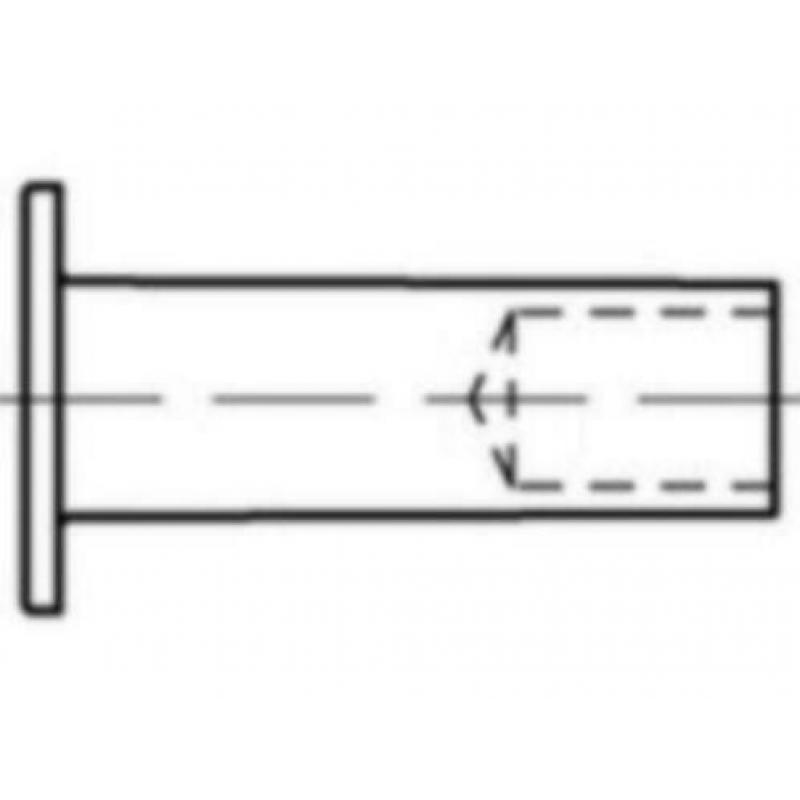 25 ST ROOD KOPEREN ( GEHARDE ) HOLLE KLINKNAGELS, o.a 4x8 mm