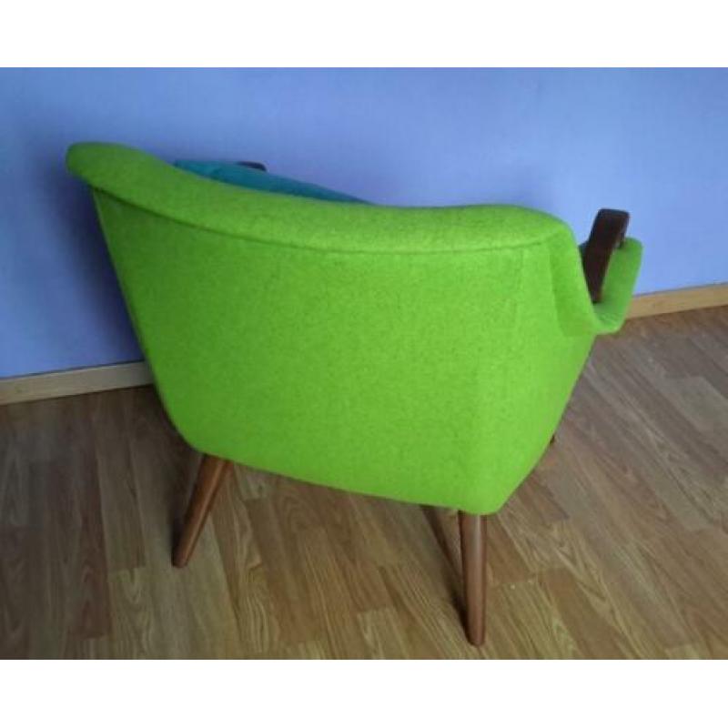 vintage teak fauteuil set jaren 60 nieuw gestoffeerd