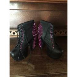 Jeffrey Campbell - Lita Spikes (Zwart/Roze) Maat 40