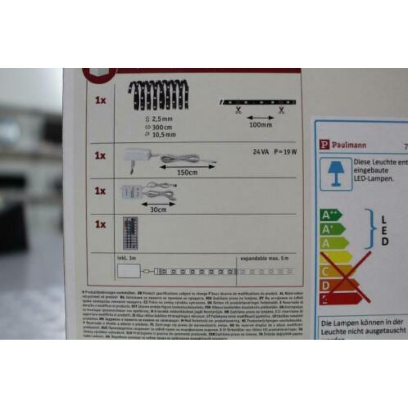 Paulmann YourLED ECO Stripe basisset 3 m RGB Zwart - nieuw -
