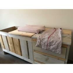 Steigerhout Ledikant / commode / kast
