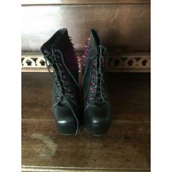 Jeffrey Campbell - Lita Spikes (Zwart/Roze) Maat 40