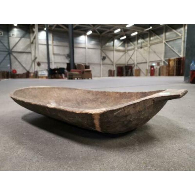 Kleine houten trog voerbak tuin en woon decoratie wasbak