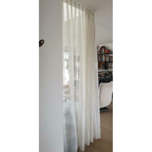 Mooie vitrage met loodveter 3x105 cm breed 236 cm hoog