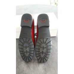 Nieuwe leren rode mocasins maat 37,5 handgemaakt