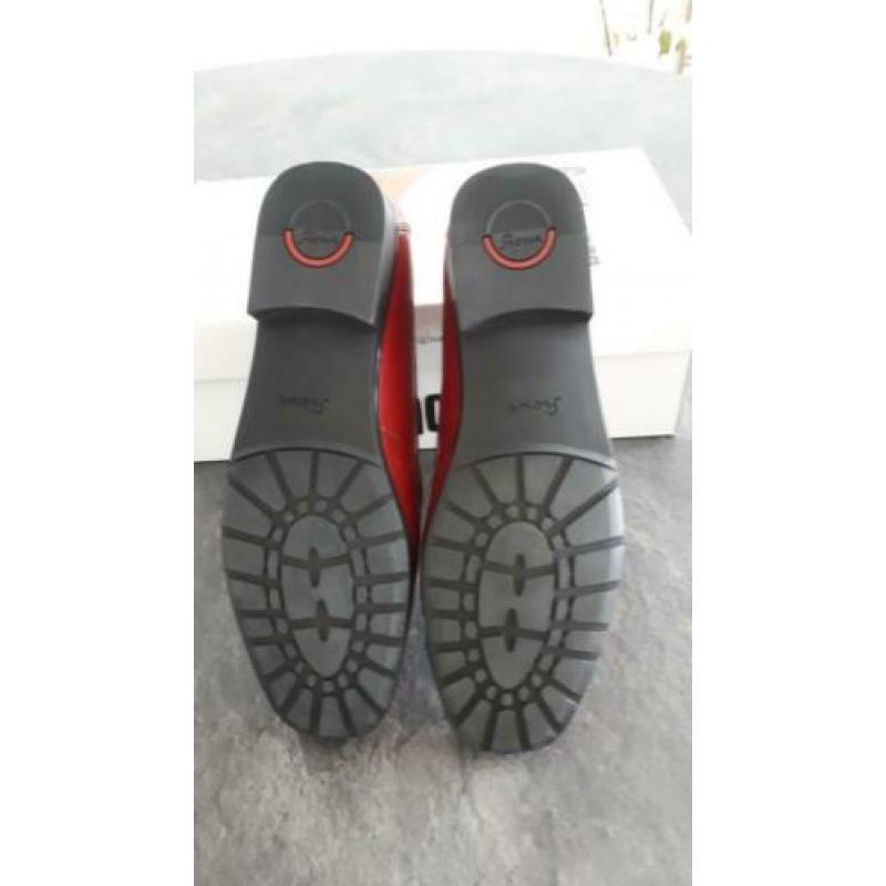 Nieuwe leren rode mocasins maat 37,5 handgemaakt