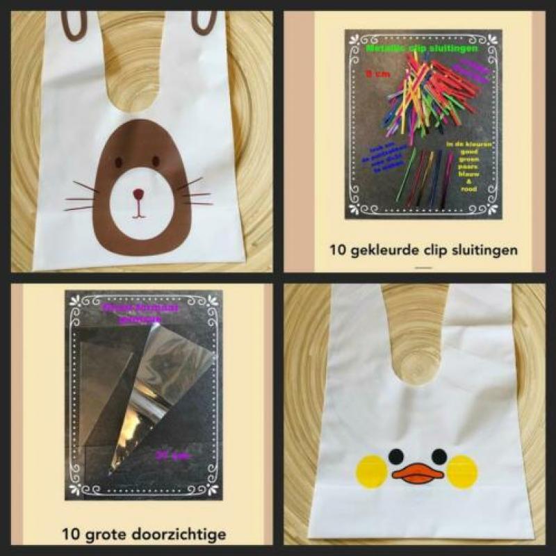 Diverse puntzakken en traktatie materiaal