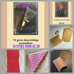Diverse puntzakken en traktatie materiaal
