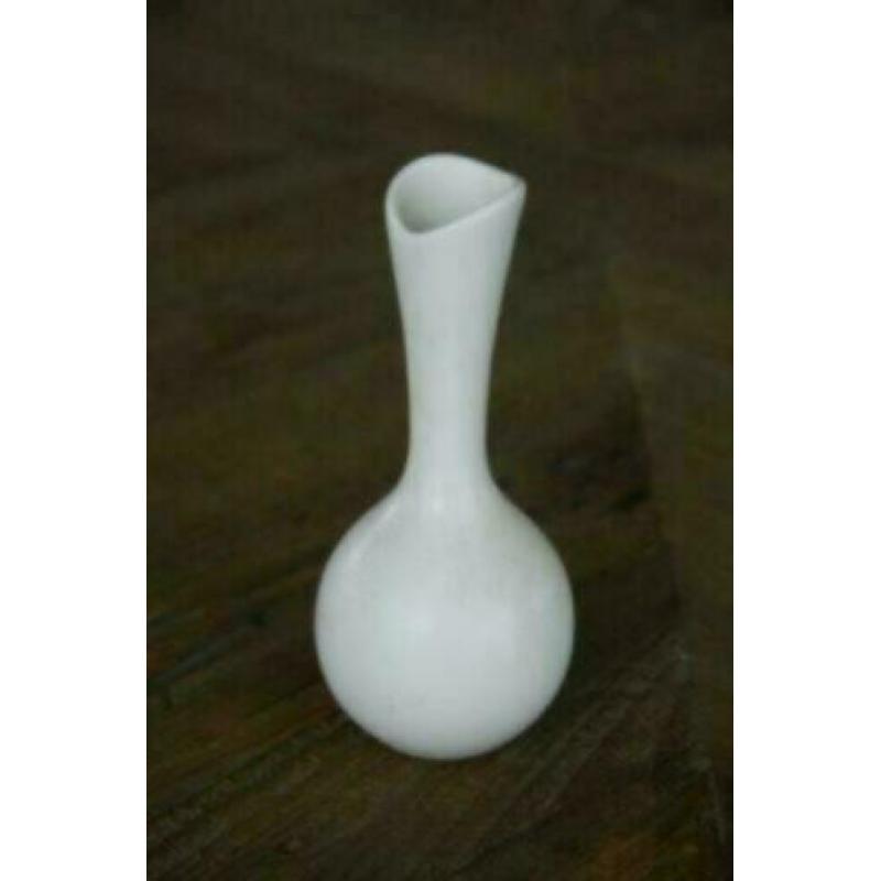 Vintage vaas, Flora keramiek, 15 cm, wit