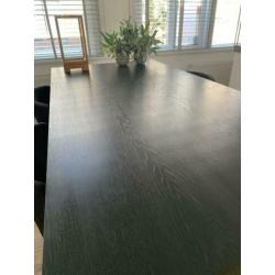 Houten eettafel(set) zwart eiken met 4 stoelen