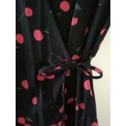 ZGAN!! retro vintage kersen omslag jurkje Mint & Berry mt M