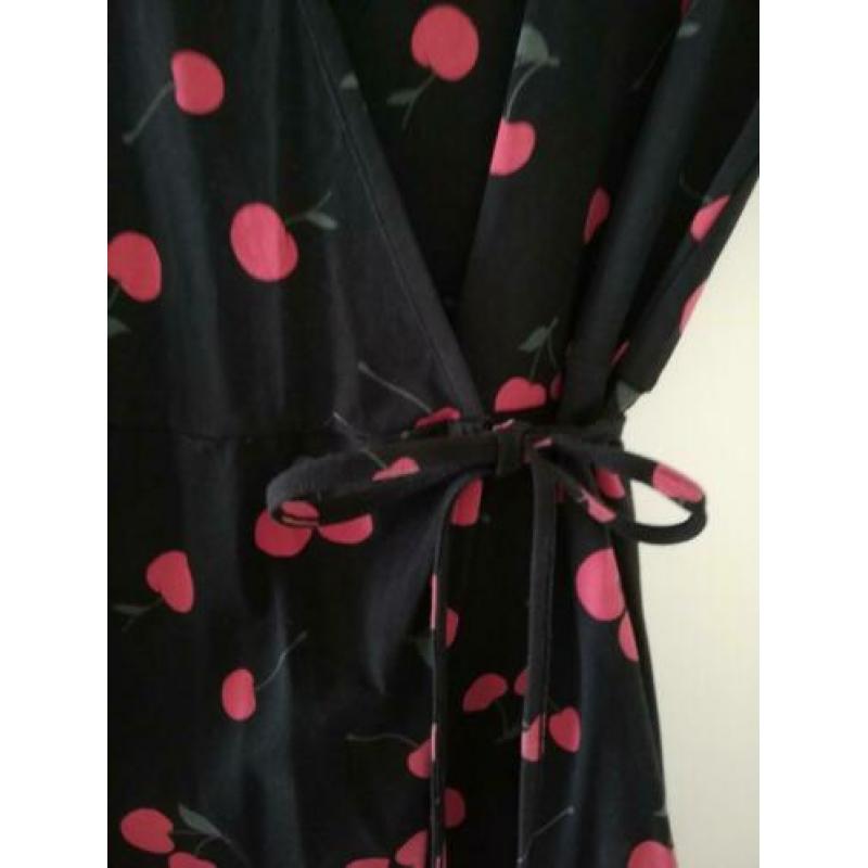 ZGAN!! retro vintage kersen omslag jurkje Mint & Berry mt M