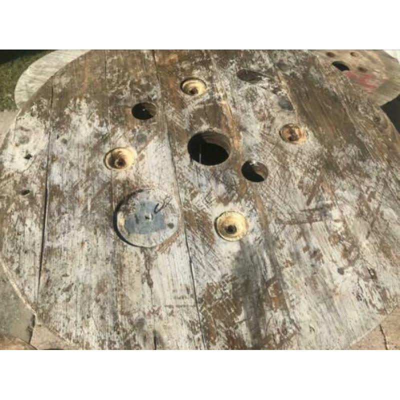 Tuintafel industriel krukjes set tafel kindertafel katrol