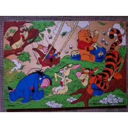 Diverse houten puzzels. Winnie de pooh, Bobo, antieke puzzel