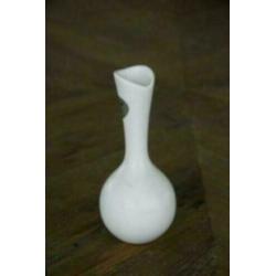 Vintage vaas, Flora keramiek, 15 cm, wit