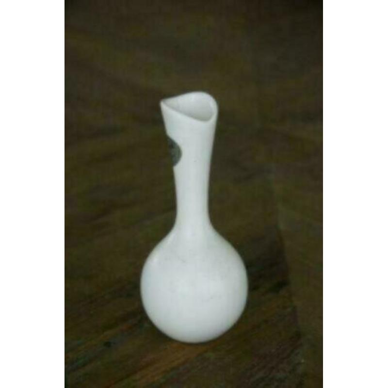 Vintage vaas, Flora keramiek, 15 cm, wit