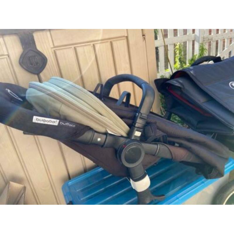 Bugaboo buffalo kinderwagen groen/zwart met van alles erbij