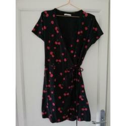 ZGAN!! retro vintage kersen omslag jurkje Mint & Berry mt M
