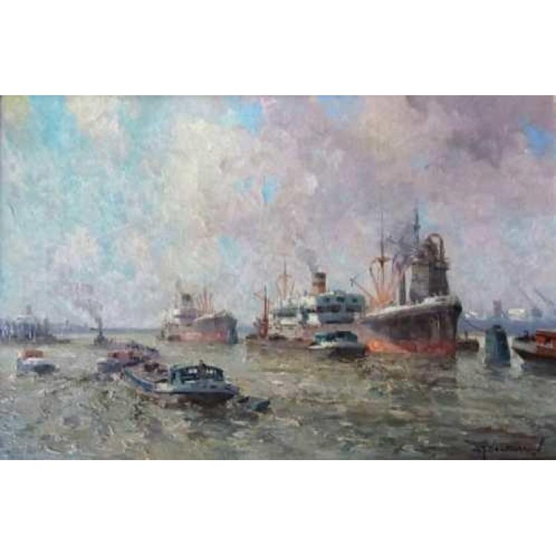 ===G J Delfgaauw 1882-1947==ROTTERDAM== havengezicht===