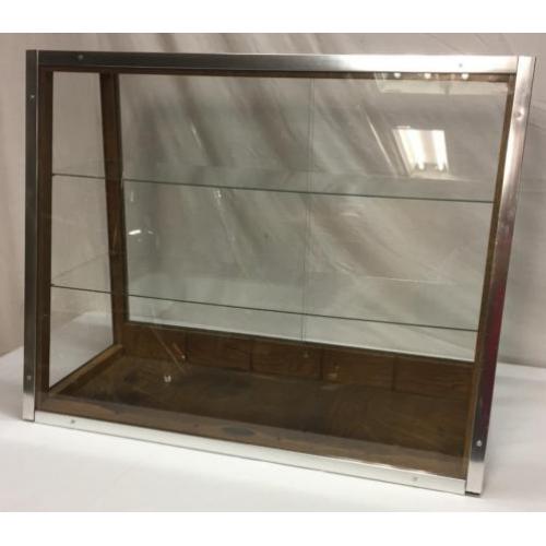0175 Vintage eiken toonbankvitrine.