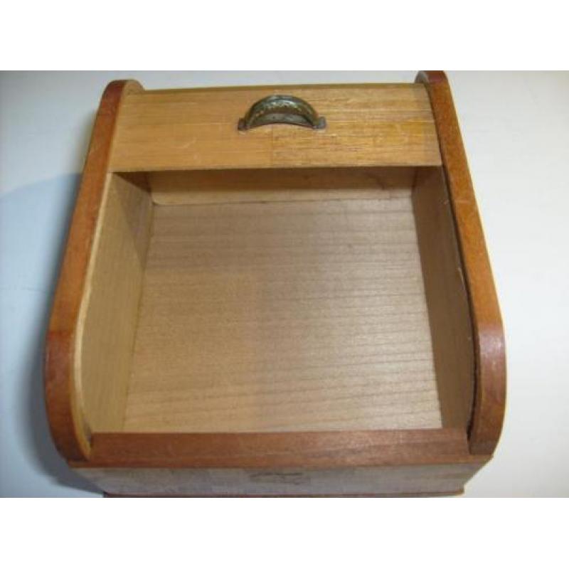 art deco jaren30 houten rolluik postzegel doosje SCOTTIE DOG