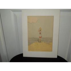 aquarel/tekening van: Mies Smits uit 1944 (3 stuks)