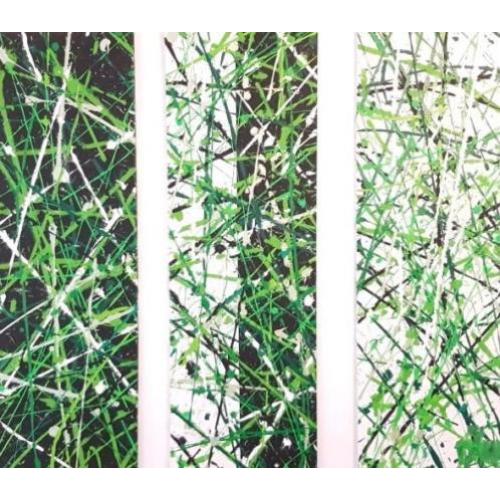 Abstract modern schilderij, 3 luik