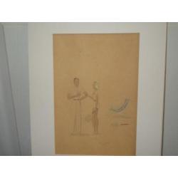 aquarel/tekening van: Mies Smits uit 1944 (3 stuks)