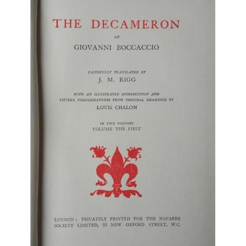 Stel prachtige antieke boeken uit Engeland The Decameron.