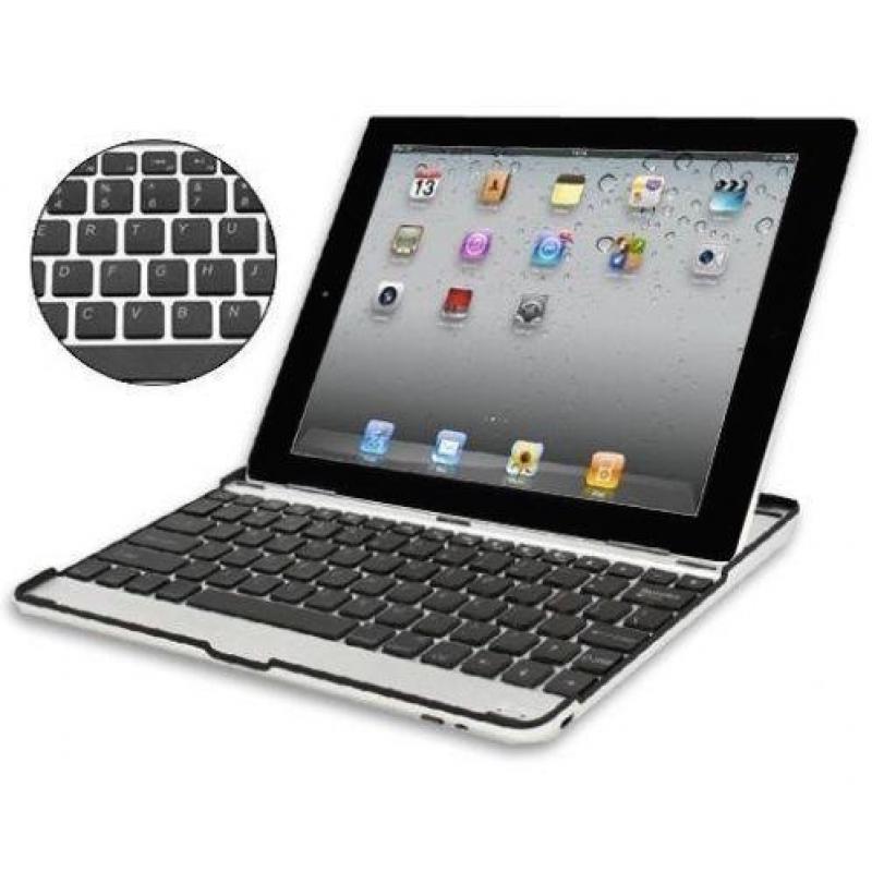 Toetsenbord in aluminium hoes voor Apple iPad 2, 3 & 4