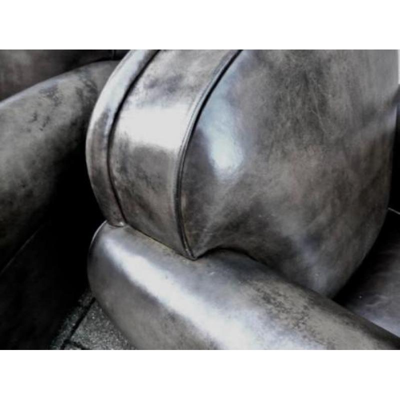 Bart van Bekhoven AD-stijl fauteuils, schapenleer.Izgs! Leer