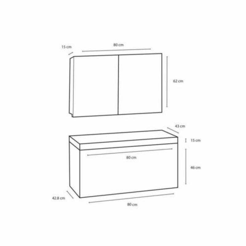 Badmeubelset Differnz The Collection 80x43x61 cm Wit/Zwar...