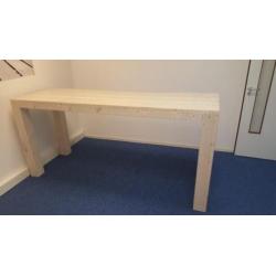 Steigerhouten hoge tafel met 8 krukken