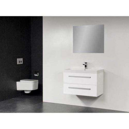 Saniclass Rome badmeubel met spiegel 80cm hoogglans wit