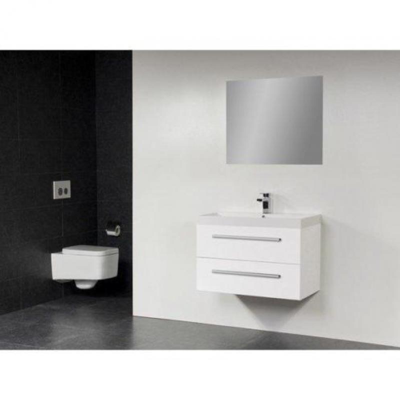 Saniclass Rome badmeubel met spiegel 80cm hoogglans wit