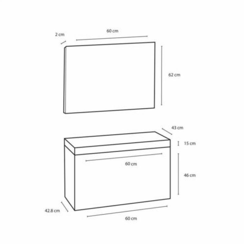 Badmeubelset Differnz The Collection 60x43x61 cm Grijs/Wi...