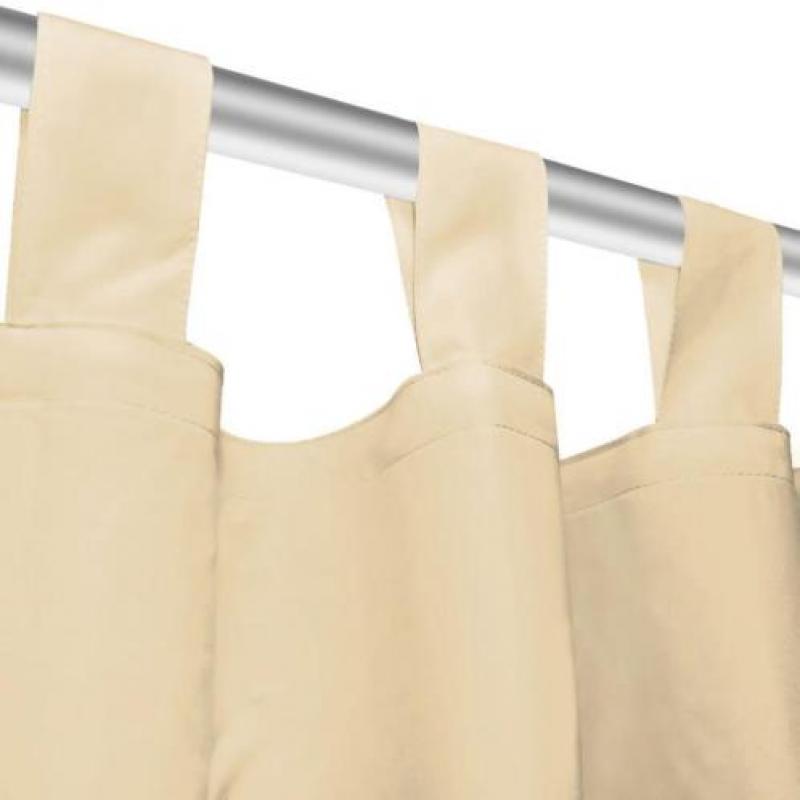 vidaXL Micro-satijnen gordijnen met lussen 140x225 cm beige