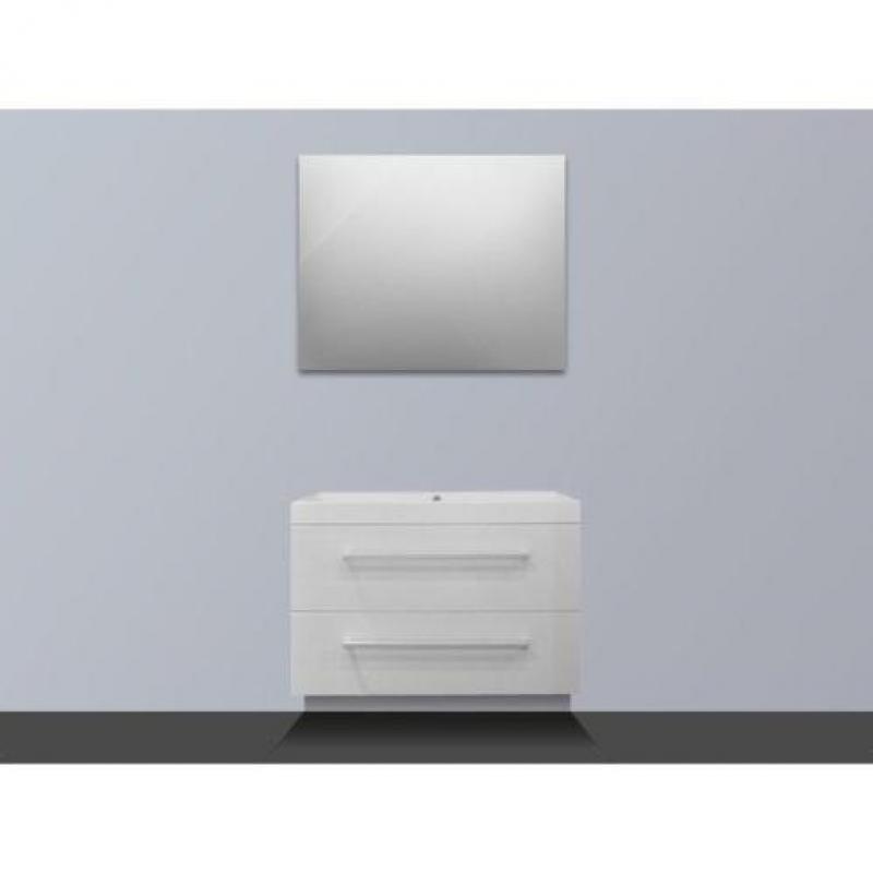 Saniclass Rome badmeubel met spiegel 80cm hoogglans wit