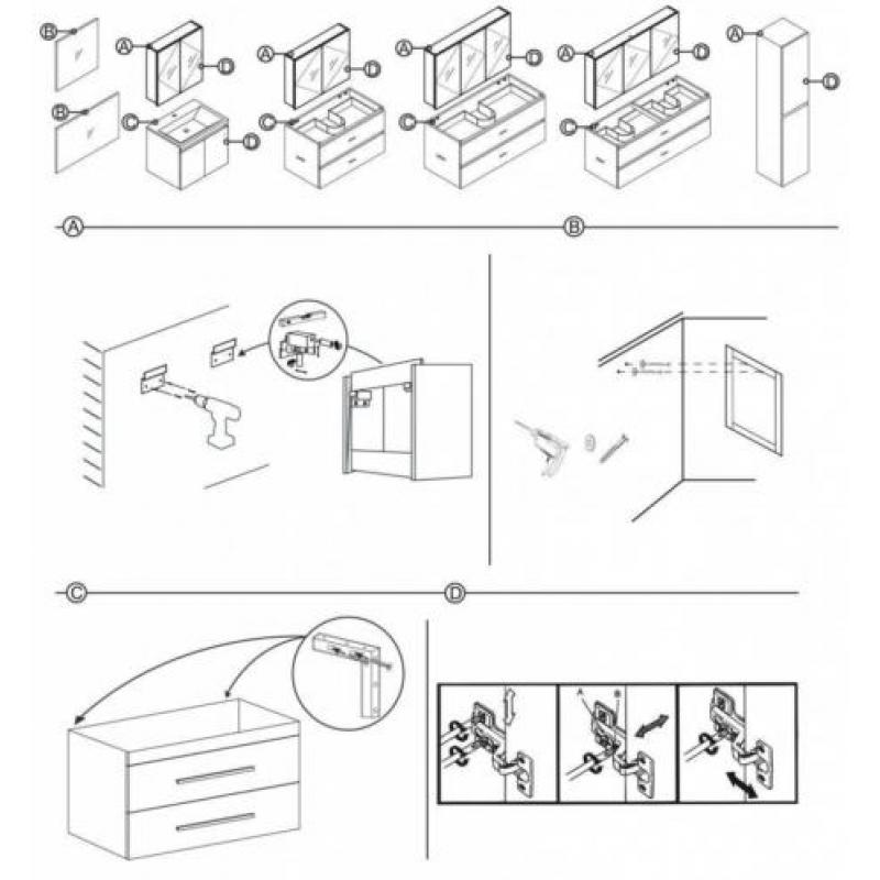 Badmeubelset Differnz The Collection 100x43x61 cm Grijs/Z...